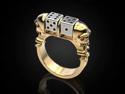 Skull Dice Ring 3D print model