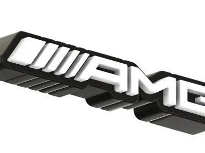 Mercedes Benz and AMG Stand Logo  3D print model