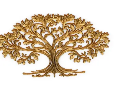 mural tree decor set ornament 02 3D model