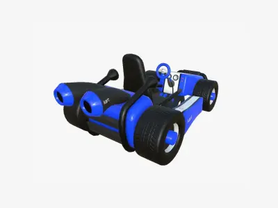 Cartoon Kart I02 Blue - Vehicle Racing Design Low-poly 3D model