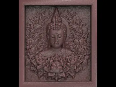 Buddha wall decor 2  3D print model