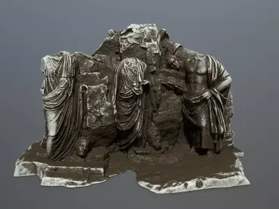 statue  mountain  Low-poly 3D model