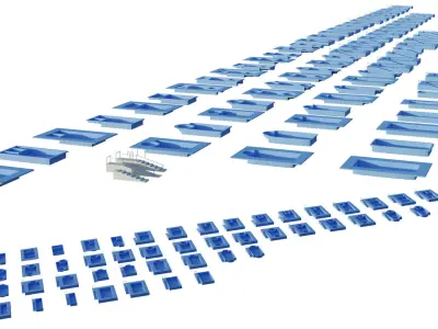 80 Pools Collection Pack with Setbuild Low-poly 3D model