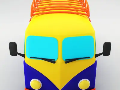 Toy Retro Bus 3D model