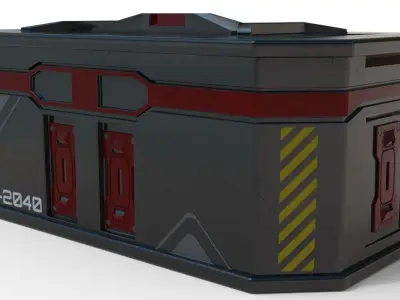 Sci-Fi Box Game Reay PBR Model Free low-poly 3D model