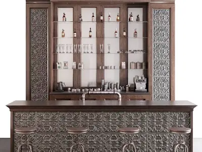 Classic Pub Bar Counter  3D model