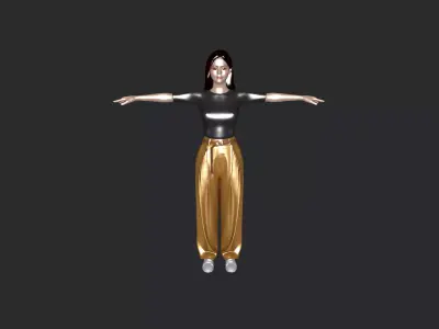Casual Female Character Game Ready 3D Model PBR Low-poly 3D model