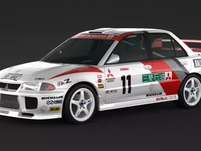 Mitsubishi Lancer Evolution 3 Rally Car 3D model