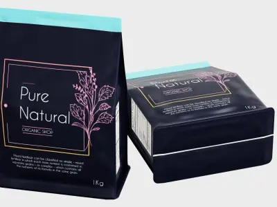 Package - Supplement bag or general food with template Low-poly 3D model