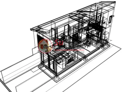 House 4x21m code 440- Sketchup 3D model 3D model 3D model