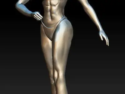Female Body Builder Muscle body figure 3D model
