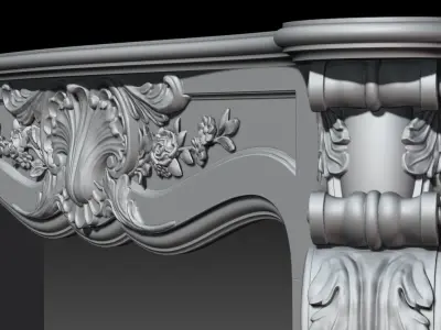 Classical Decorated Fireplace Louis XVI style 3D model