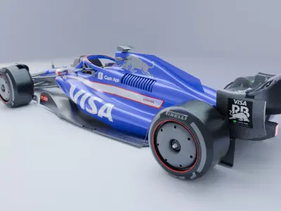 Visa CashApp RB F1 2024 car Low-poly 3D model
