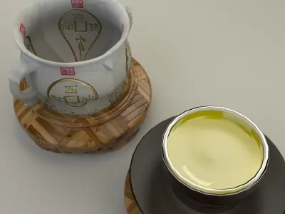 Chinese display stand with cup  3D model