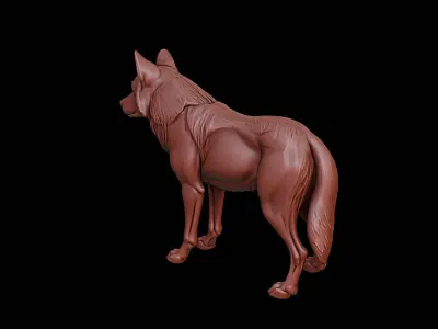 Wolf Animal Sculpture 3D print model buy