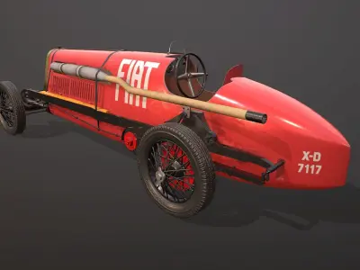car Fiat Mefistofele Low-poly 3D model