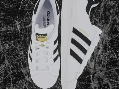 Adidas 3D Shoes - White - Black - SuperStar Series Low-poly 3D model