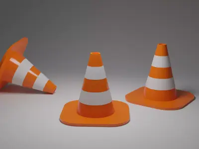 Cone Barricade  Free low-poly 3D model