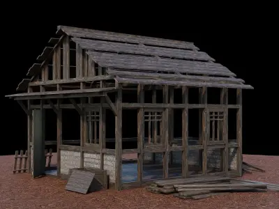 Medieval Village Asset 23- 4K Textures Game Ready Low-poly 3D model