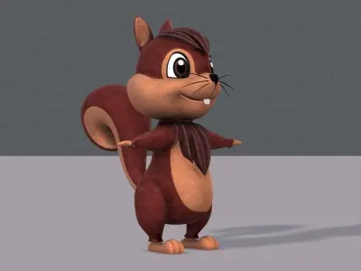 Squirrel V02 Low-poly 3D model
