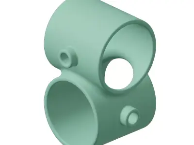 Plastic Crossover Pipe Fitting Toy 3D model