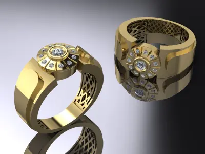 Jewelry Mens Ring Gold 3D print model