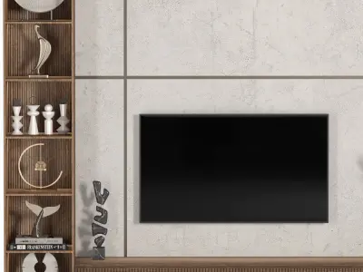 TV wall set03 3D model