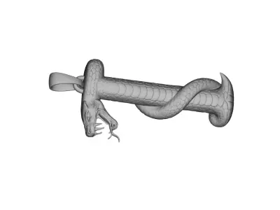 High Detail Snake Letter I Pendant Sculpted 3D Print Model 3D print model
