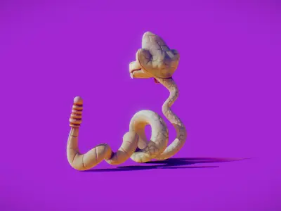 Snake Toon Printable version available 3D model
