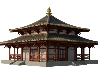 traditional japanese houses pack 2 3D model