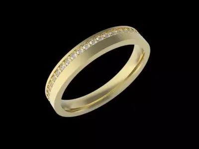 Diamond Eternity Wedding Ring 3D print model