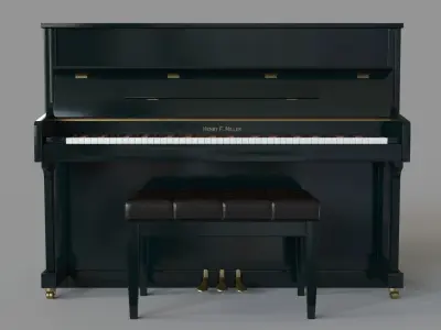 Henry F Miller Upright Piano 3D model