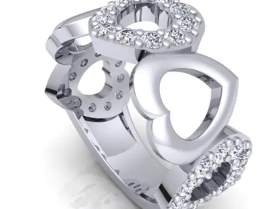 Woman Diamond Ring 3d Model Print  3D print model