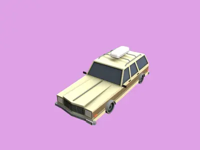 Lowpoly Family Car Low-poly 3D model