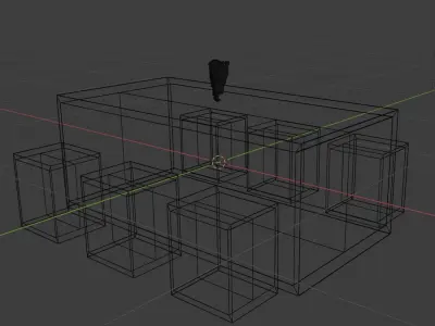 Table Set dining with four stools Free low-poly 3D model