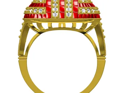 Unique Vintage Style Art Deco Ring 3D print model