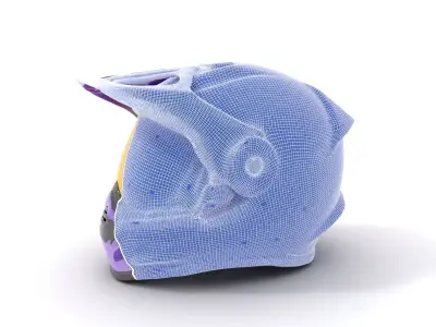 Vibrant Purple Helmet model pack Low-poly 3D model