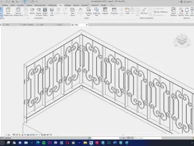 Classic Railing Revit Family type 016 3D model