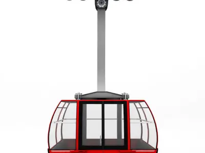 Ski lift gondola cable car 3D model