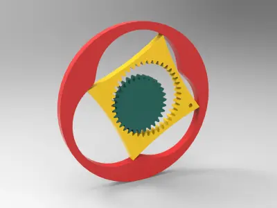 4 chamber Wankel mechanism 3D model
