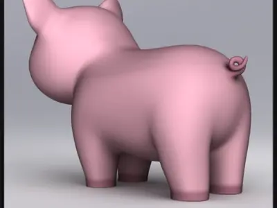 Cartoon Pig 3D model
