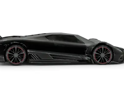 Black Phantom 2015 3D Model High-Quality Detailed Design Low-poly 3D model