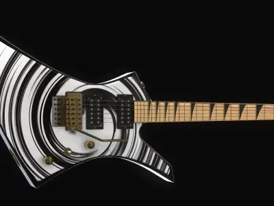 Electric guitar Jackson Kelly skin3 Low-poly 3D model