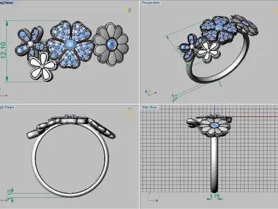 Ring with enamel ready for 3d print 3D print model