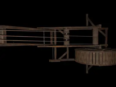 Wood crane 01 Low-poly 3D model