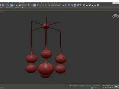 luxury hollywood regency amber glass cascading lamp Low-poly 3D model