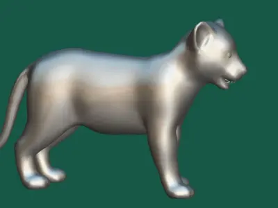 Baby Tiger Cub Animal Low-poly 3D model