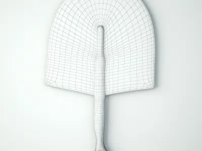 Vintage Natural Woven Straw Fan Wall Decor 3D model