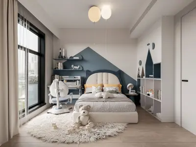 modern living room dining room bedroom interior scenes 26 3D model