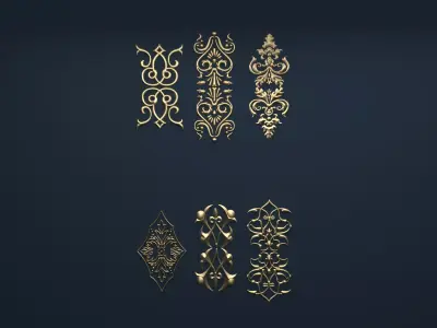 Collection carved decor  06  3D model 3D model